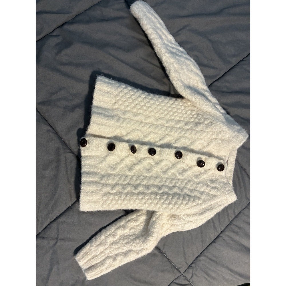 Aran Woollen Mills Irish knitwear fisherman-style sweater 100% merino wool Y5/6